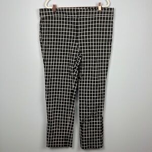 Ann Taylor plus size 14 window pane plaid ankle crop slim leg pants